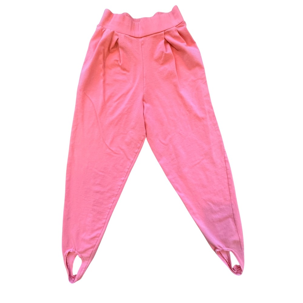 White Stag VTG‎ 90s Retro Pink Stirrup Pants High Waisted Pleated Cotton Lycra S